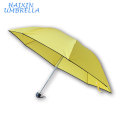 Um dólar dos EUA um painel de impressão Mini amarelo preço barato promocional Fold chuva guarda-chuvas para venda
